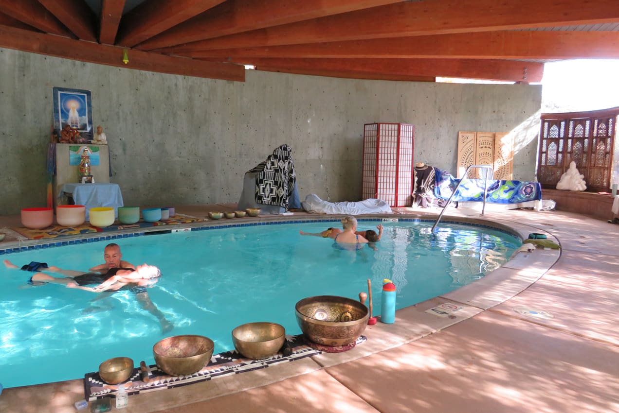 Clothing-optional hot spring soaking pool in Northern California