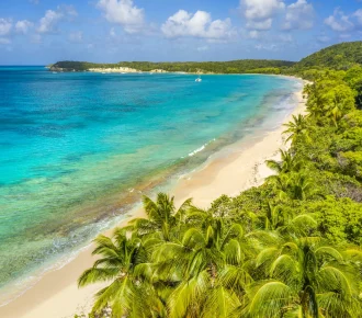 Nude and clothing-optional beache in Saint-François, Grande-Terre — photo from Anse Tarare's own website