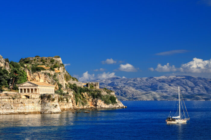 Nude and clothing-optional beache in Corfu, Ionian Islands — photo from Myrtiotissa Beach's own website