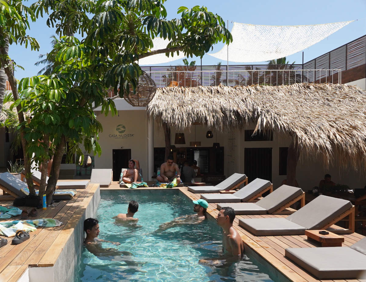 Nude and clothing-optional resort in Zipolite, Oaxaca — photo from Casa Nudista's own website