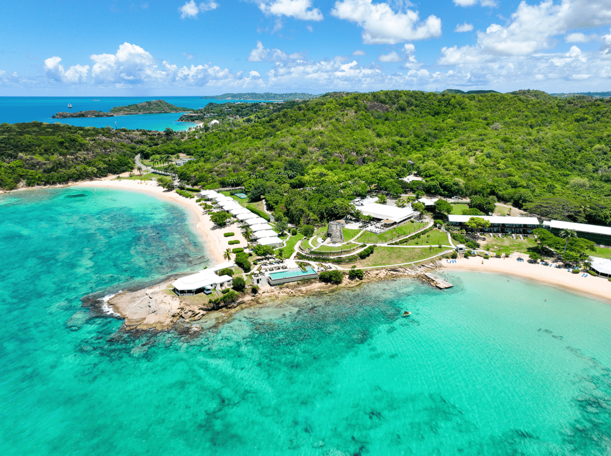 Nude and clothing-optional beache in Five Islands Village, Saint John — photo from Hawksbill Resort - Eden Beach's own website