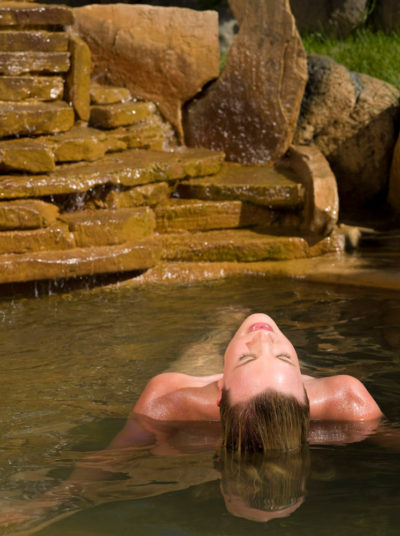 Nude and clothing-optional hot spring in Ridgway, Colorado — photo from Orvis Hot Springs's own website