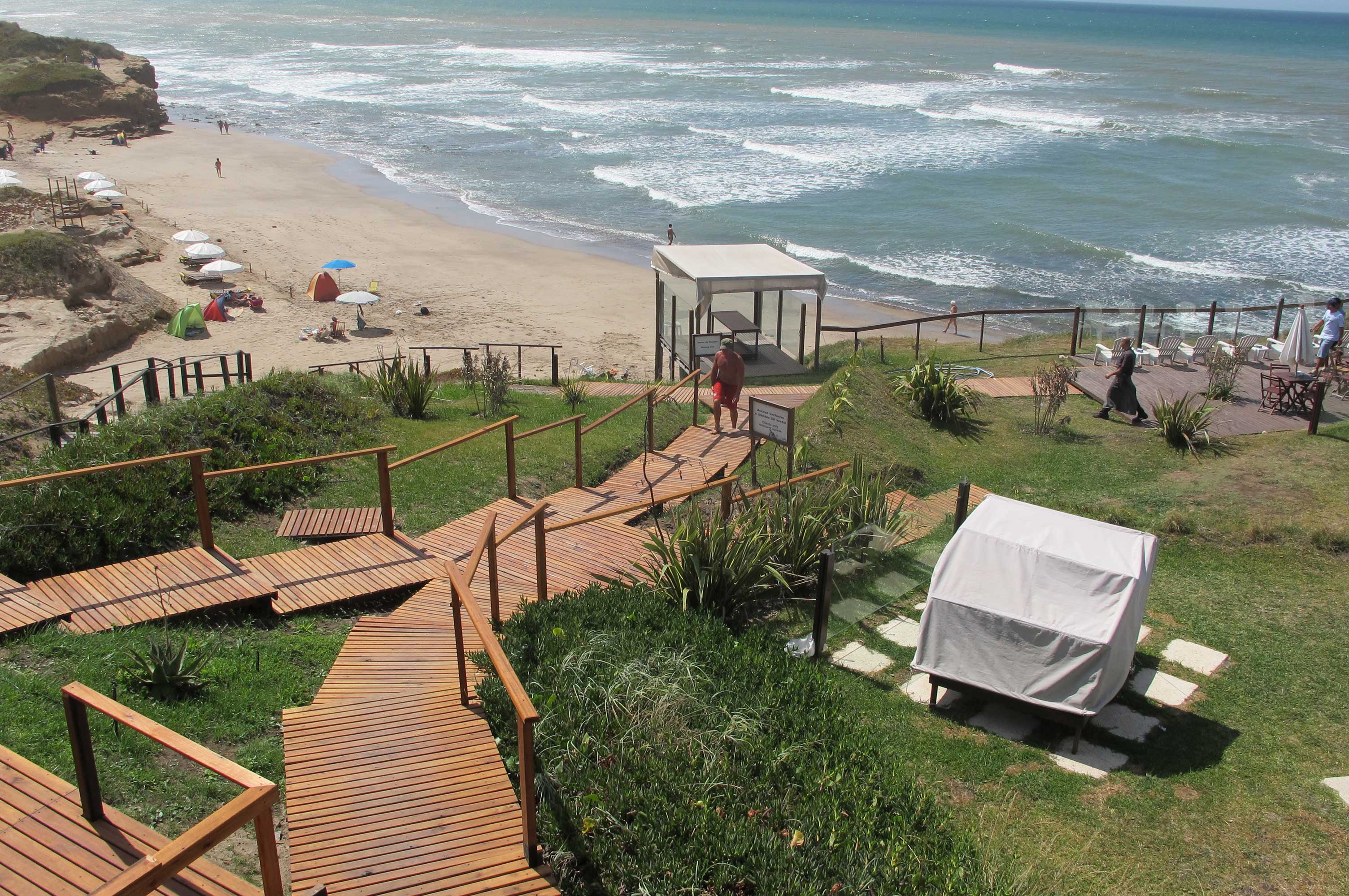 Nude and clothing-optional beache in Mar del Plata area, Buenos Aires Province — photo from Playa Escondida's own website