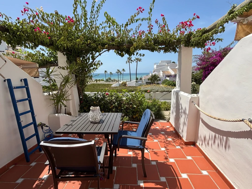 Naturist resort grounds at a clothing-optional property on the Andalusian coast of Spain